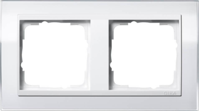 Рамка 2-постовая Gira Event Clear белый/белый глянцевый 0212723