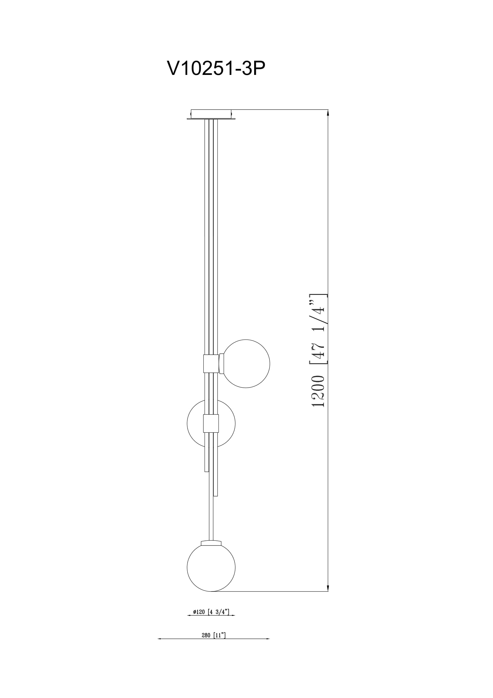 Потолочный светильник на штанге Moderli Sience V10251-3P