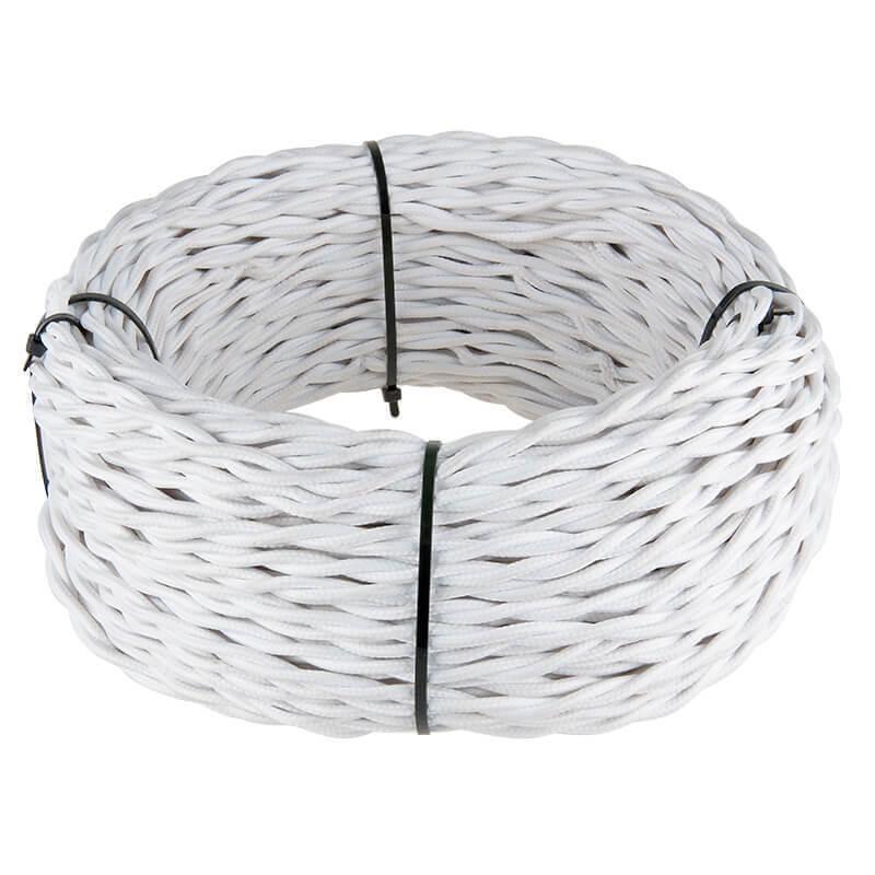 Ретро кабель Werkel витой двухжильный 1,5 мм белый 4690389116728