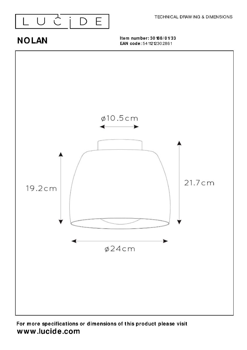 Потолочный светильник Lucide Nolan 30188/01/33