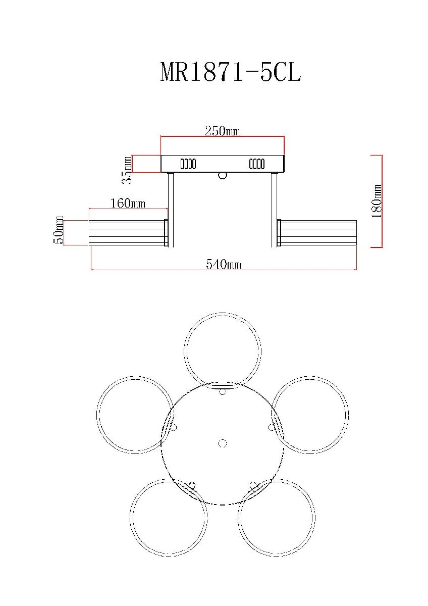 Потолочная люстра MyFar Vinsent MR1871-5CL