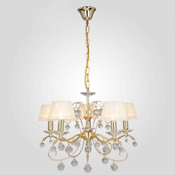 Подвесная люстра Eurosvet Эстель 10058/5 золото/прозрачный хрусталь Strotskis