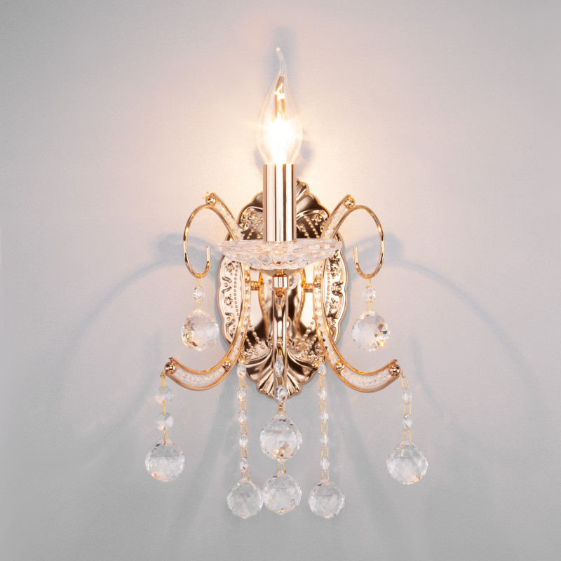 Бра Eurosvet 10096/1 золото/прозрачный хрусталь Strotskis