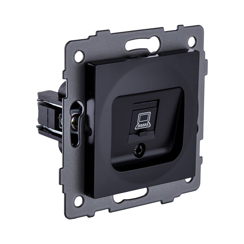 Розетка Ethernet RJ45 Cat.5, черный Kollinger REA-016BK для Aspekt, Eleganz, Reflex