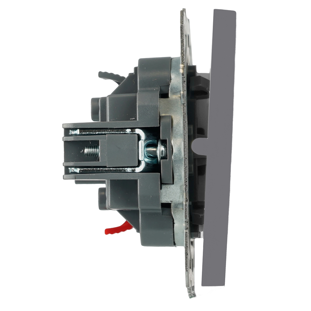 Выключатель 1-клавишный (механизм) СЗК Stekker Эмили 250В 10АRSW10-5103-10ZK платиново-серый soft touch 50238