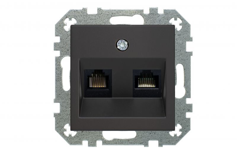 Розетка телефонная и компьютерная (RJ11+RJ45) Liregus Epsilon 29-237