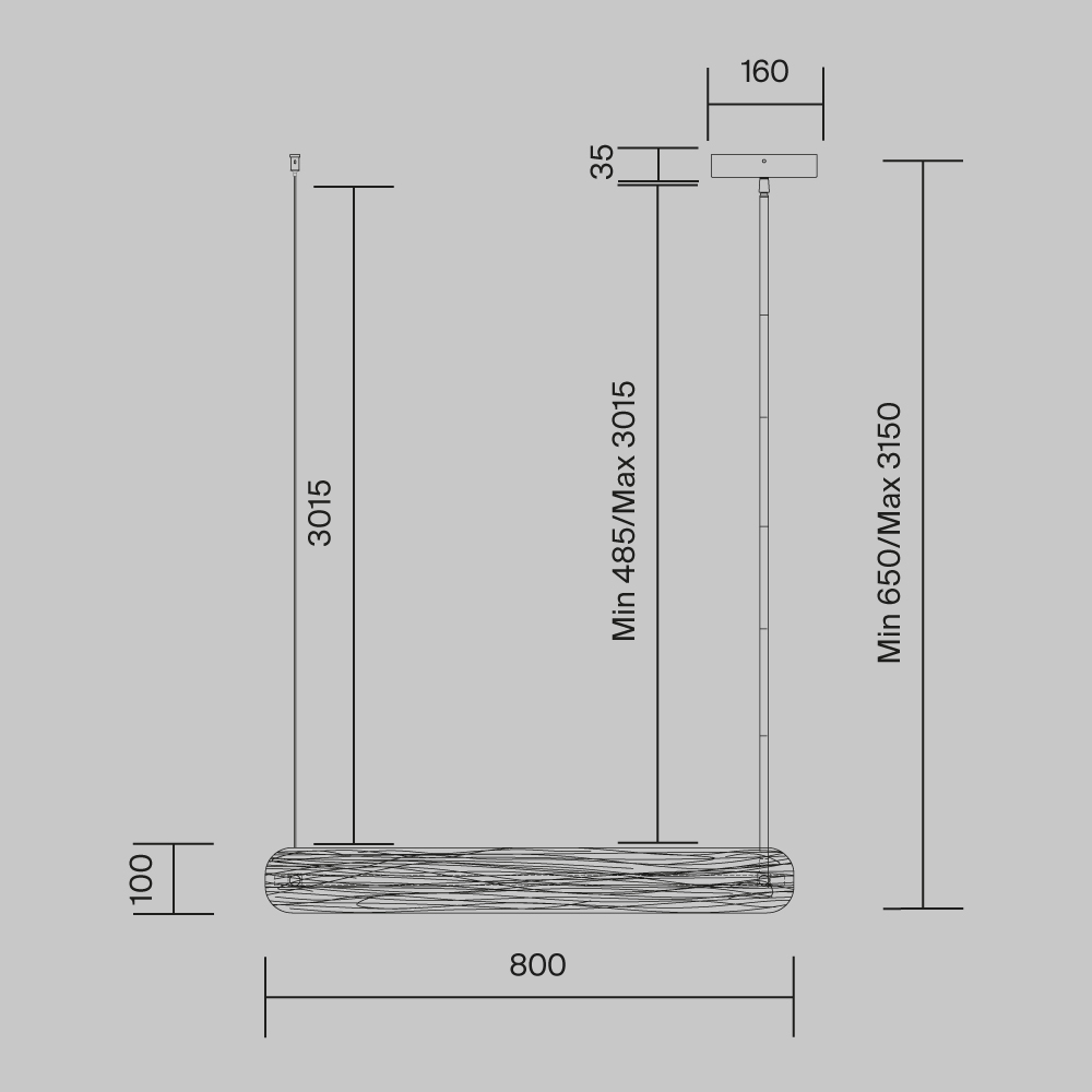 Подвесной светильник Maytoni Frostum MOD439PL-L20BSK