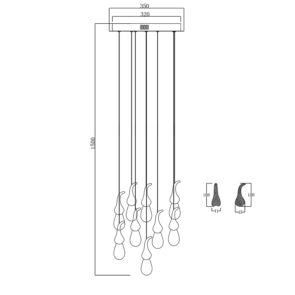 Подвесной светильник Delight Collection Seed OMG07287-9 gold