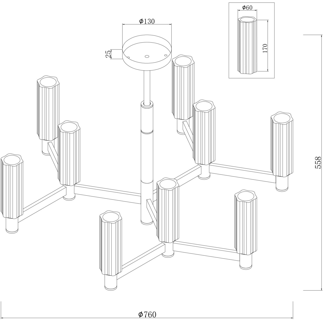 Люстра на штанге Freya Ambra FR5167PL-09BS