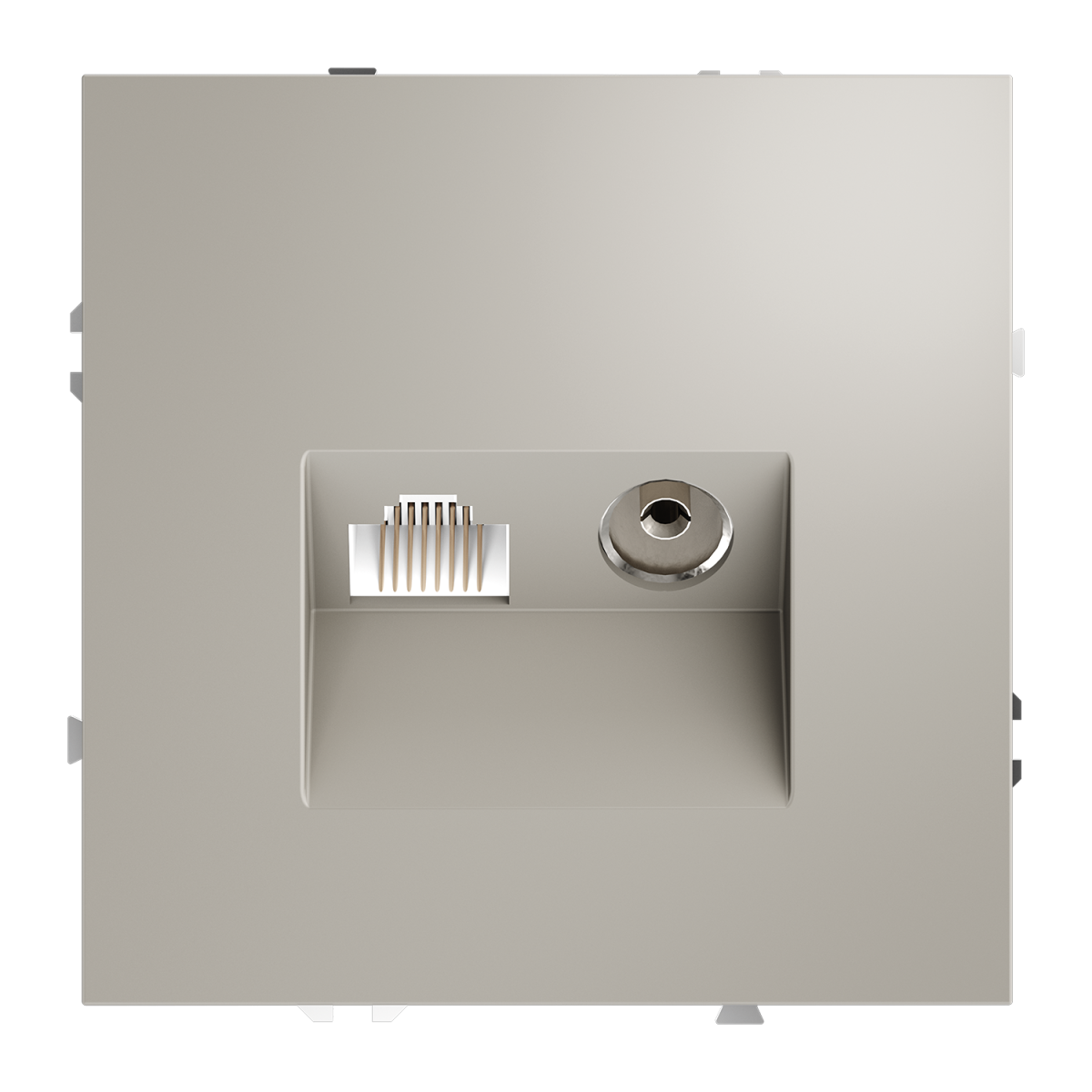 Розетка телевизионная встраиваемая Voltum S70 TV+RJ45 кат. 6, (кашемир) VLS060703