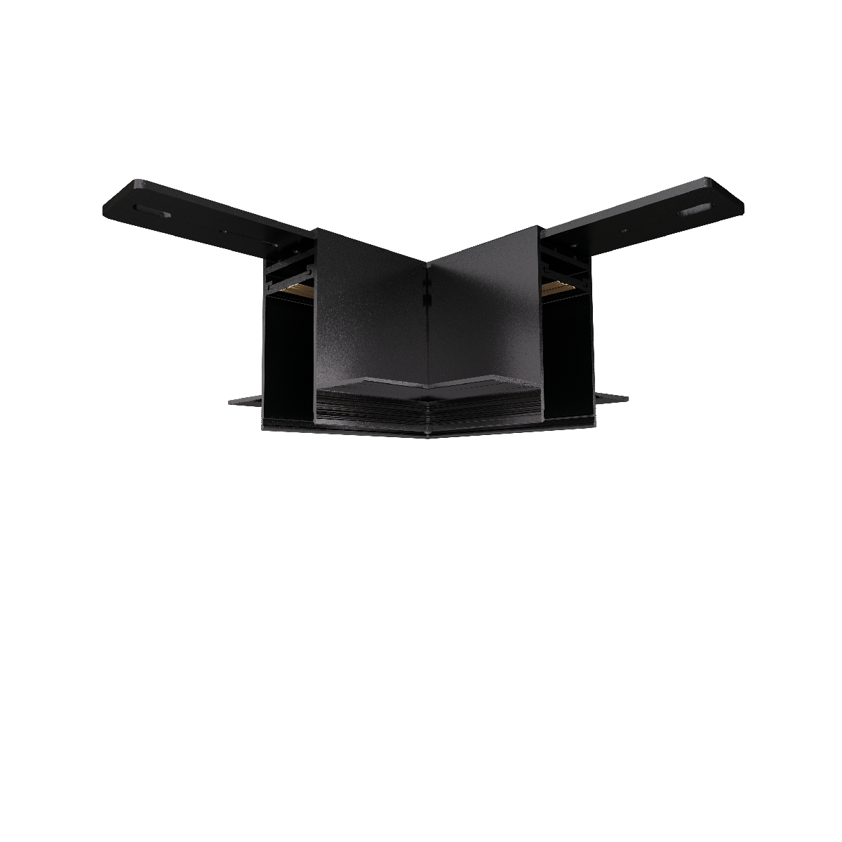 L-образный соединитель для встраиваемого магнитного шинопровода Donolux Magic Track L corner DLM01B Sp 2 lines