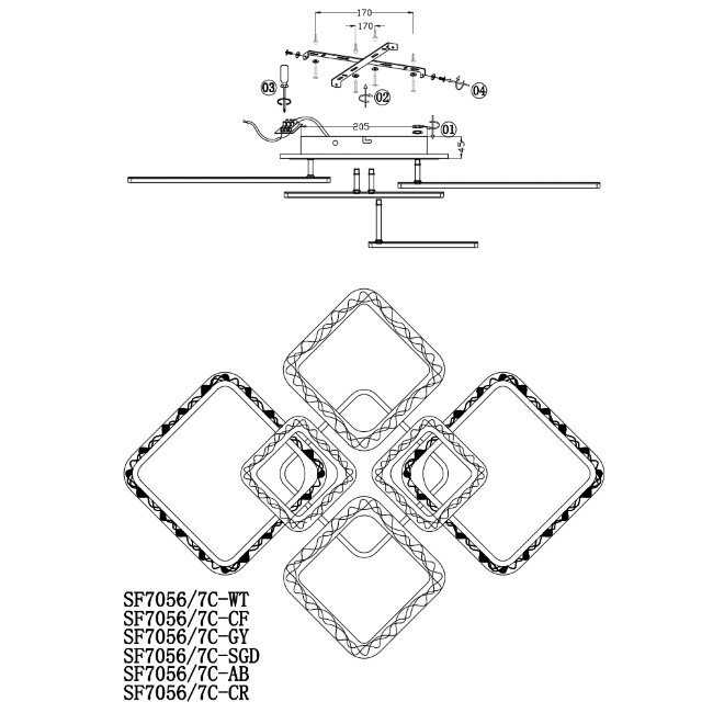 Потолочная люстра Seven Fires Vestejn SF7056/7C-CF-BL