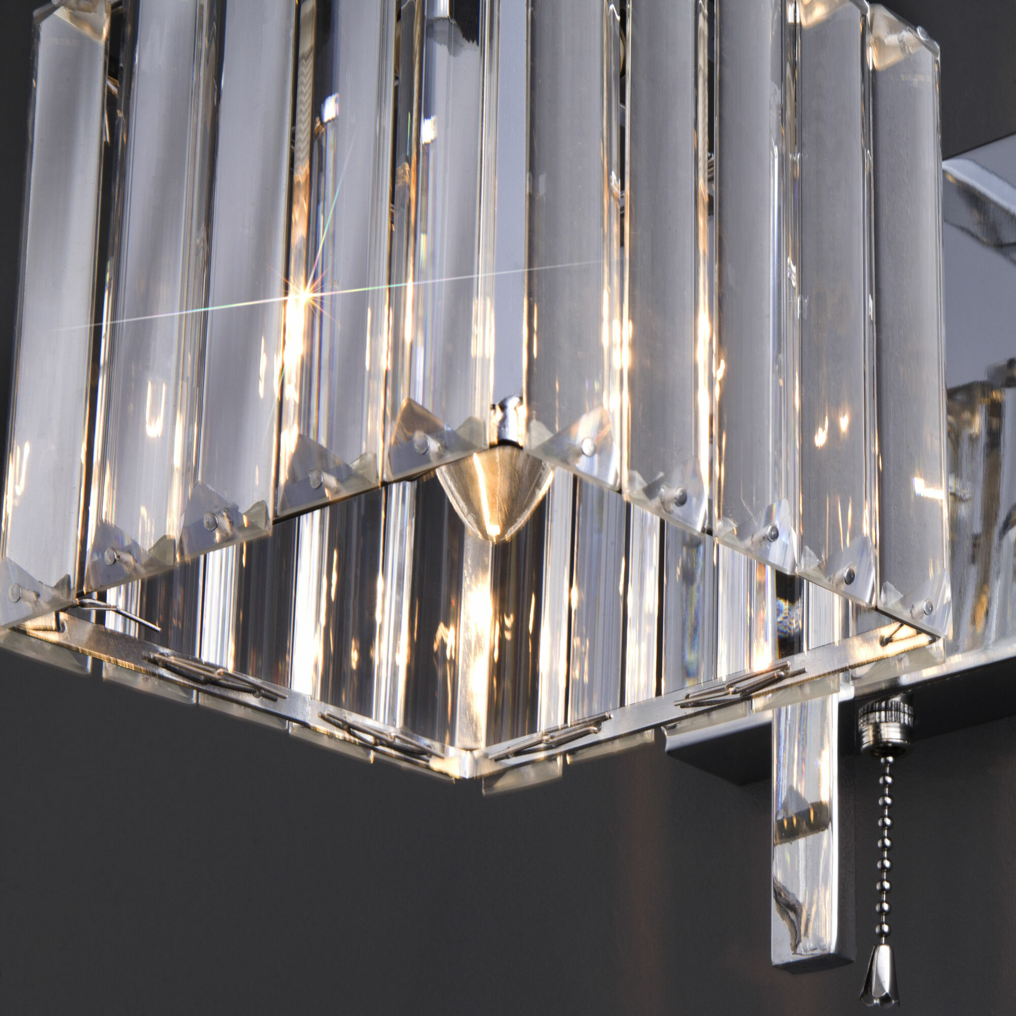 Хрустальное бра Eurosvet April 10126/1 хром/прозрачный хрусталь Strotskis (10117/1)