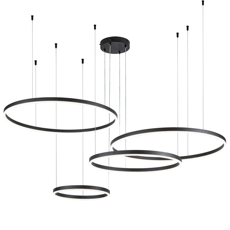 Подвесная люстра с пультом Indigo Galass 14001/4P Black V000034L