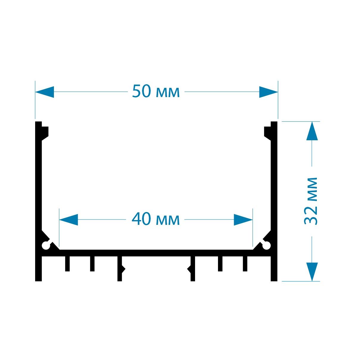 Профиль П-образный универсальный Apeyron ширина ленты до 40мм 08-24-01