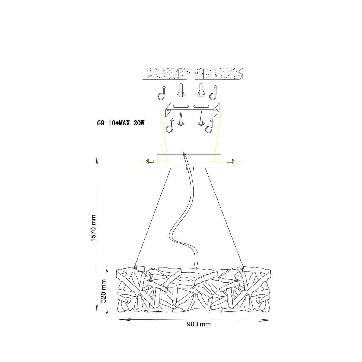Подвесной светильник Lucia Tucci Fabian 1533.12 Oro