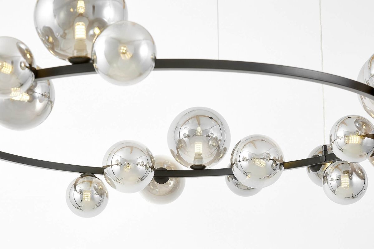 Подвесная люстра Lumina Deco LDP 7033-24 BK+GY