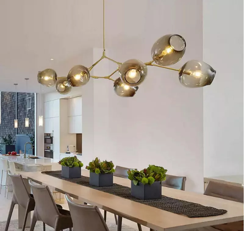 Люстра на штанге DeLight Collection Bubble 7058/8 gold/smoky