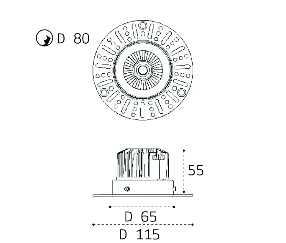 Встраиваемый светильник Italline IT02-028 gold 3000K