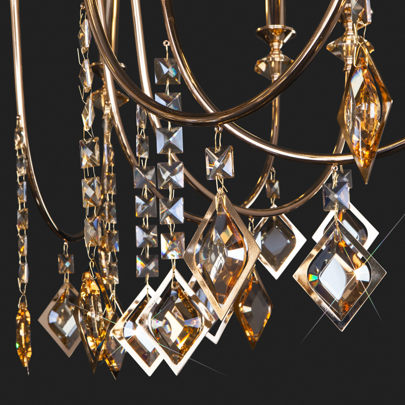 Подвесная люстра Eurosvet Telao 10110/12 золото/тонированный хрусталь Strotskis