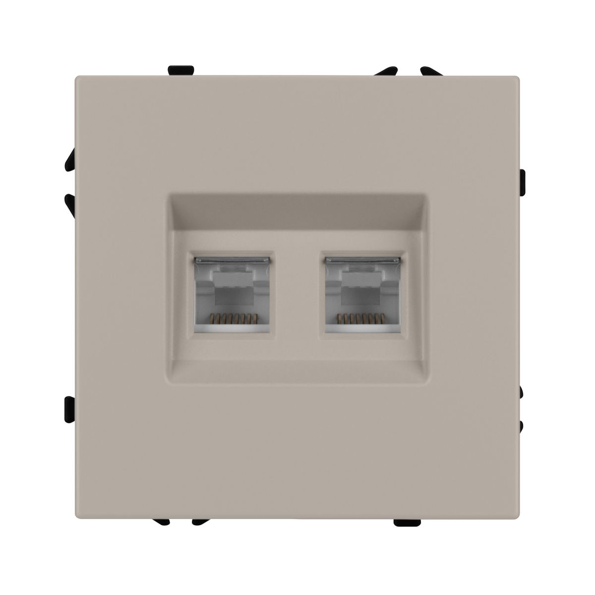Розетка компьютерная двойная софт-тач кашемир Arlight SCT-MPC2-SFPL-CA (2хRJ-45, CAT6) 059450(1)