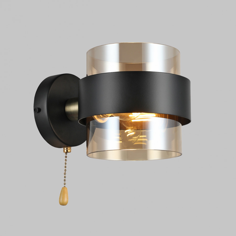 Бра с выключателем на корпусе IMEX MD.51893-1-W-BK+AB