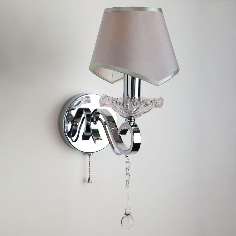 Бра Eurosvet Kelly 10085/1 хром/прозрачный хрусталь Strotskis