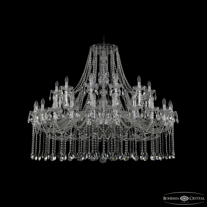 Подвесная люстра второго света Bohemia Ivele Crystal 1413/24+12/530 Ni