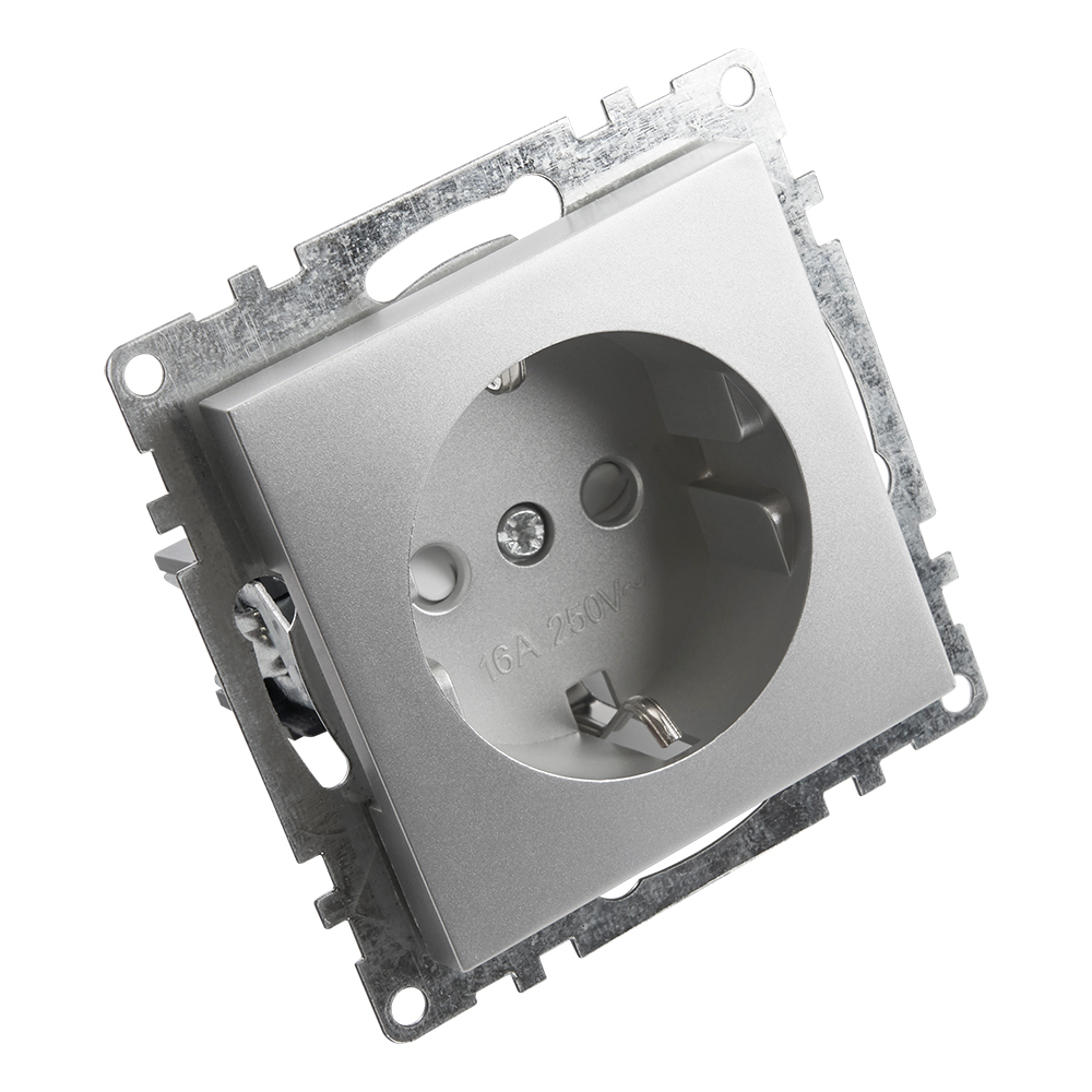 Розетка 1-местная с/з с защитной шторкой Stekker Катрин 39582