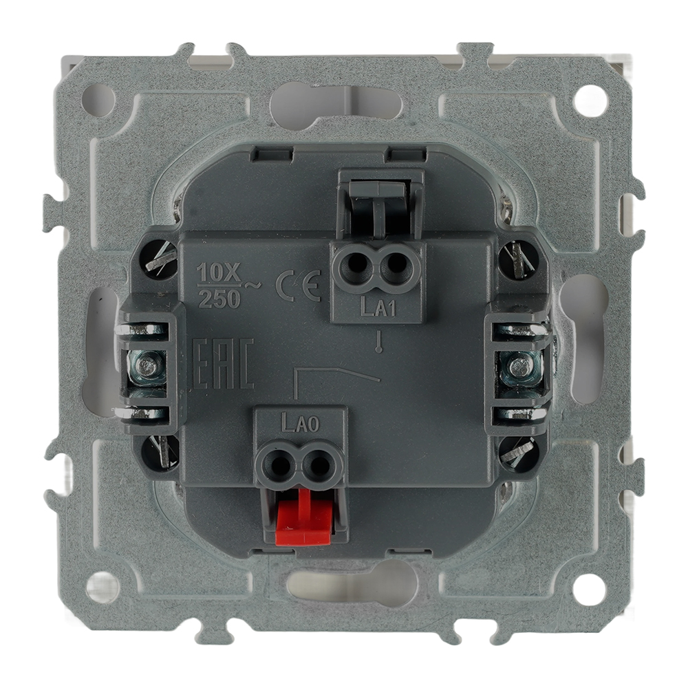 Выключатель 1-клавишный (механизм) СЗК Stekker Эмили 250В 10АRSW10-5103-10ZK платиново-серый soft touch 50238