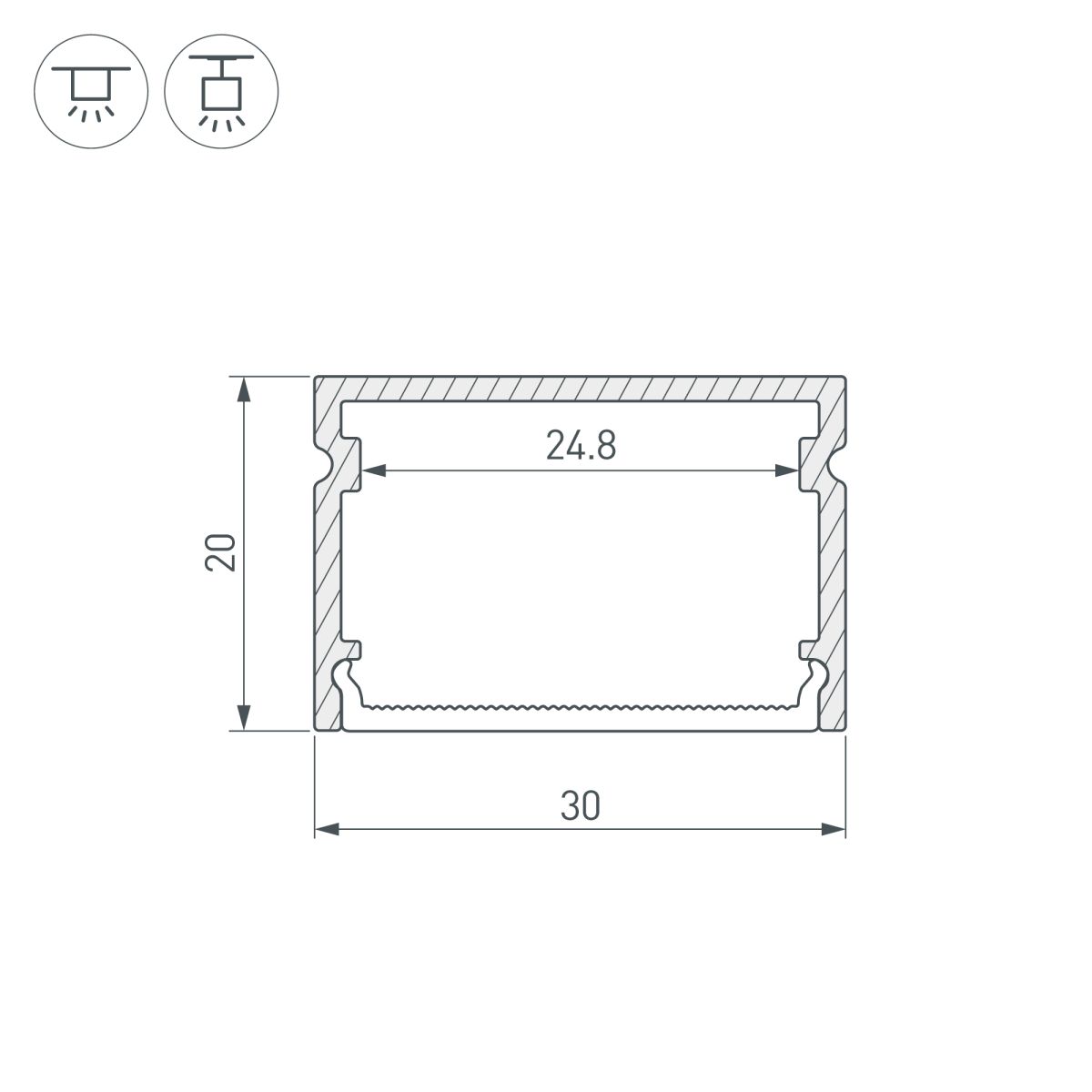 Профиль Arlight LINE-3020-3000 ANOD (Алюминий) 062250
