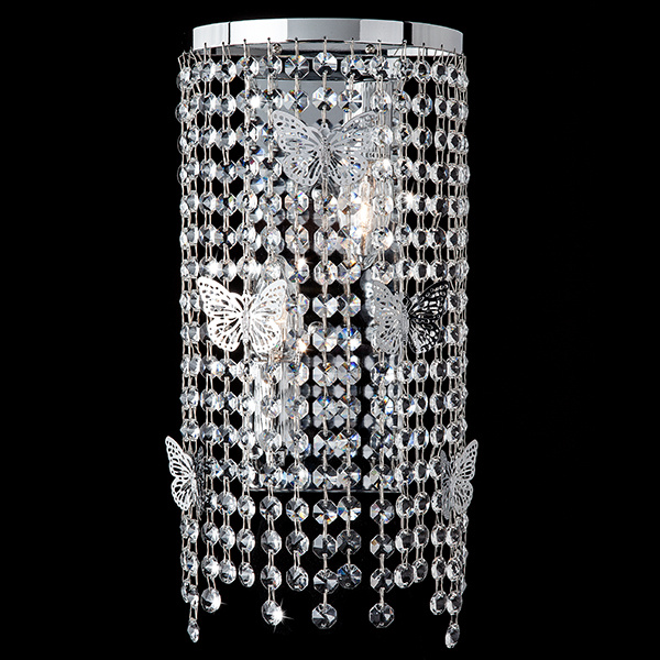 Настенный светильник Eurosvet 10015/2 хром/прозрачный хрусталь Strotskis