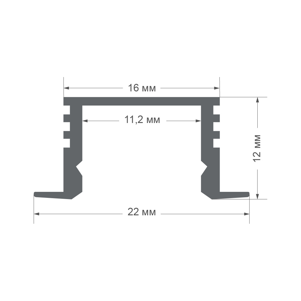 Профиль встраиваемый Apeyron ширина ленты до 10мм 08-12-01Ч