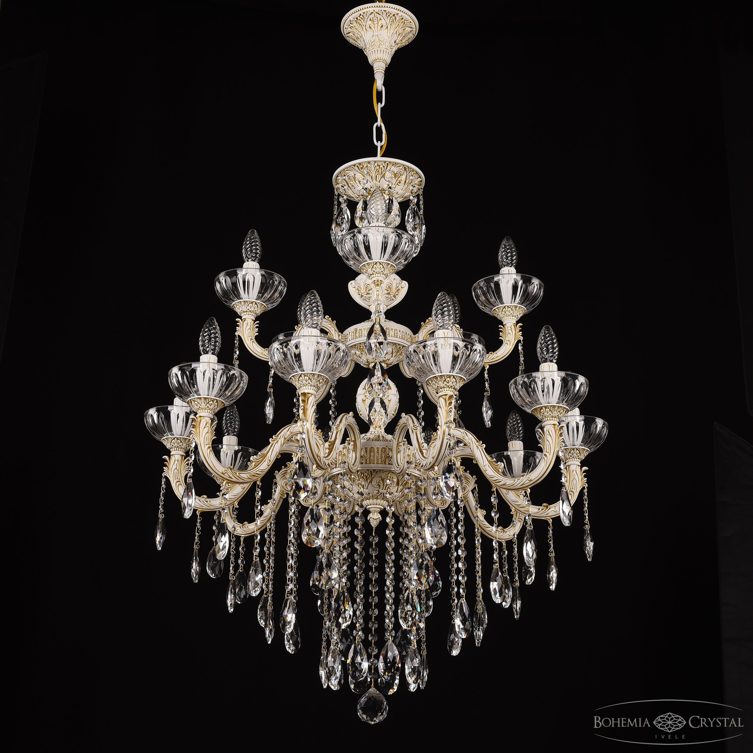 Подвесная люстра Bohemia Ivele Crystal AL79101/10+5/250/2D B WMG P Clear/M-1H