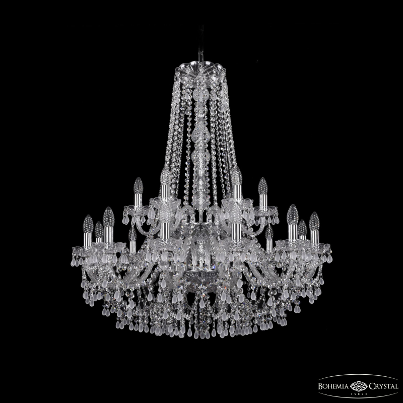 Подвесная люстра Bohemia Ivele Crystal 1410/12+6/300/h-95/2d Ni V0300