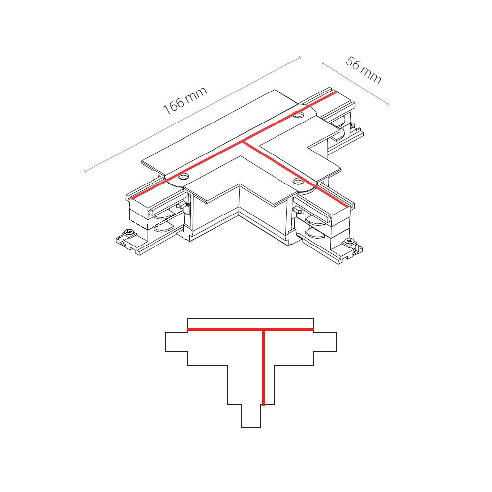 Коннектор T-образный левый 1 Nowodvorski Ctls Power 8247