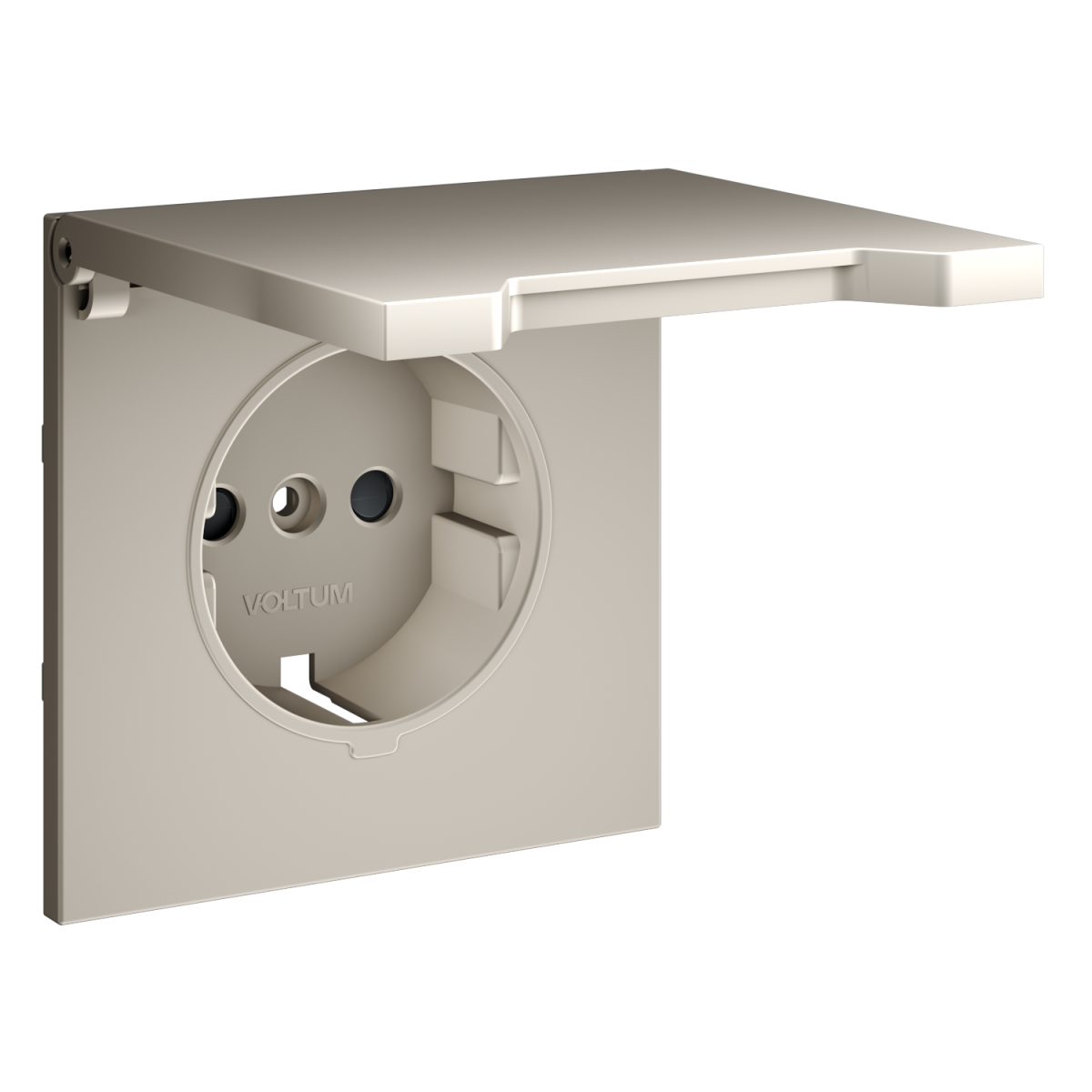 Накладка для розетки с заземлением, защитными шторками и крышкой Voltum S70 (кашемир) VLS000803