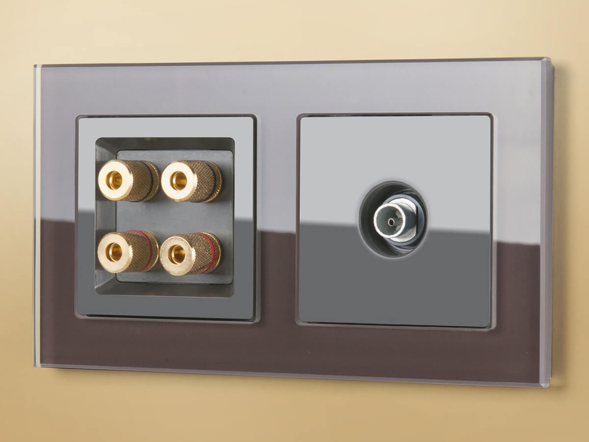 ТВ-розетка оконечная серо-коричневая Werkel WL07-TV 4690389054112