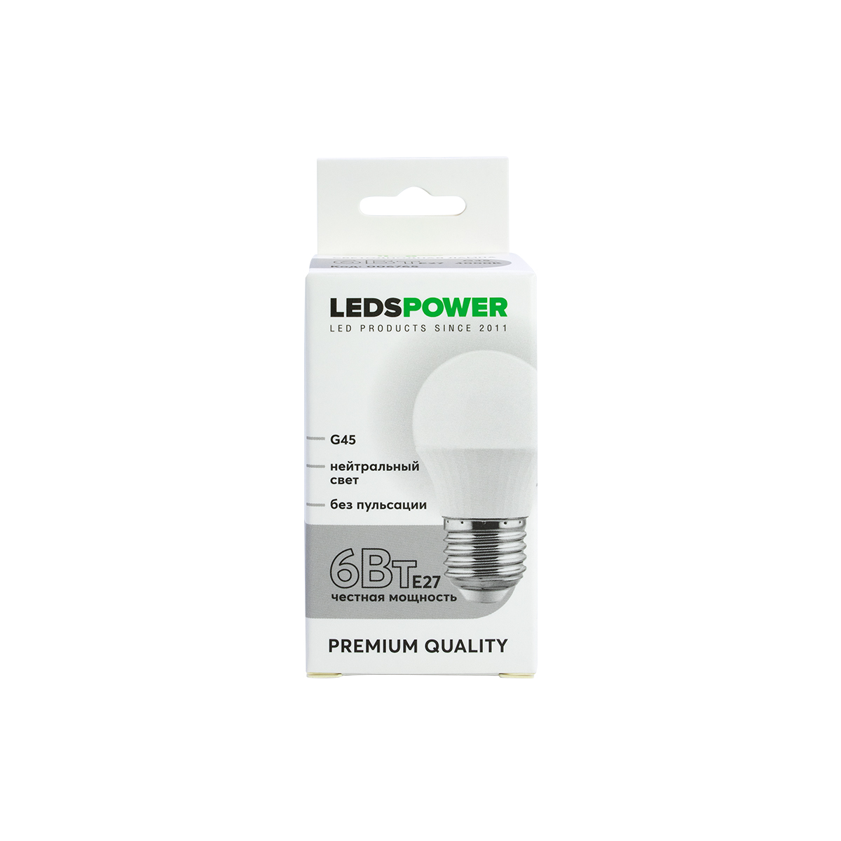 Светодиодная лампа LEDS POWER G45 E27 6Вт 4000К 006765
