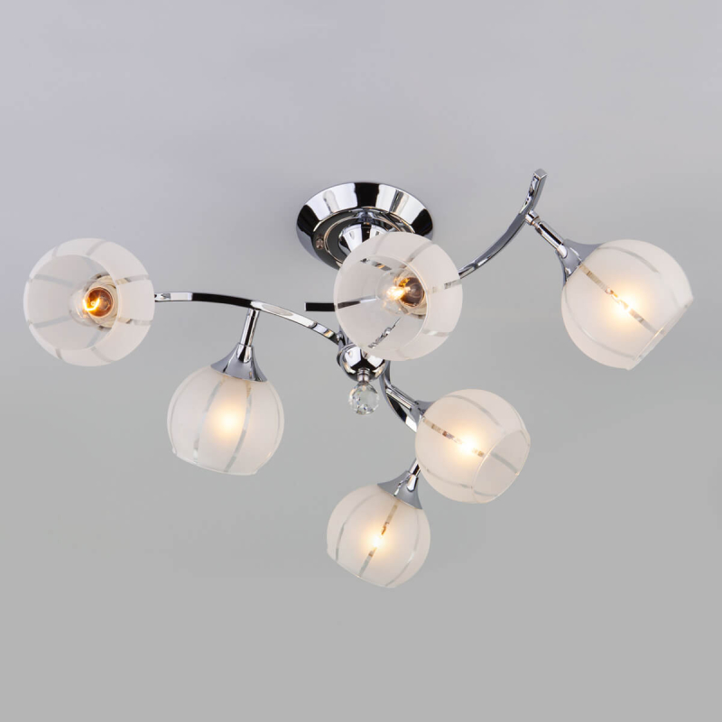 Потолочная люстра Eurosvet 3353/6 хром/белый