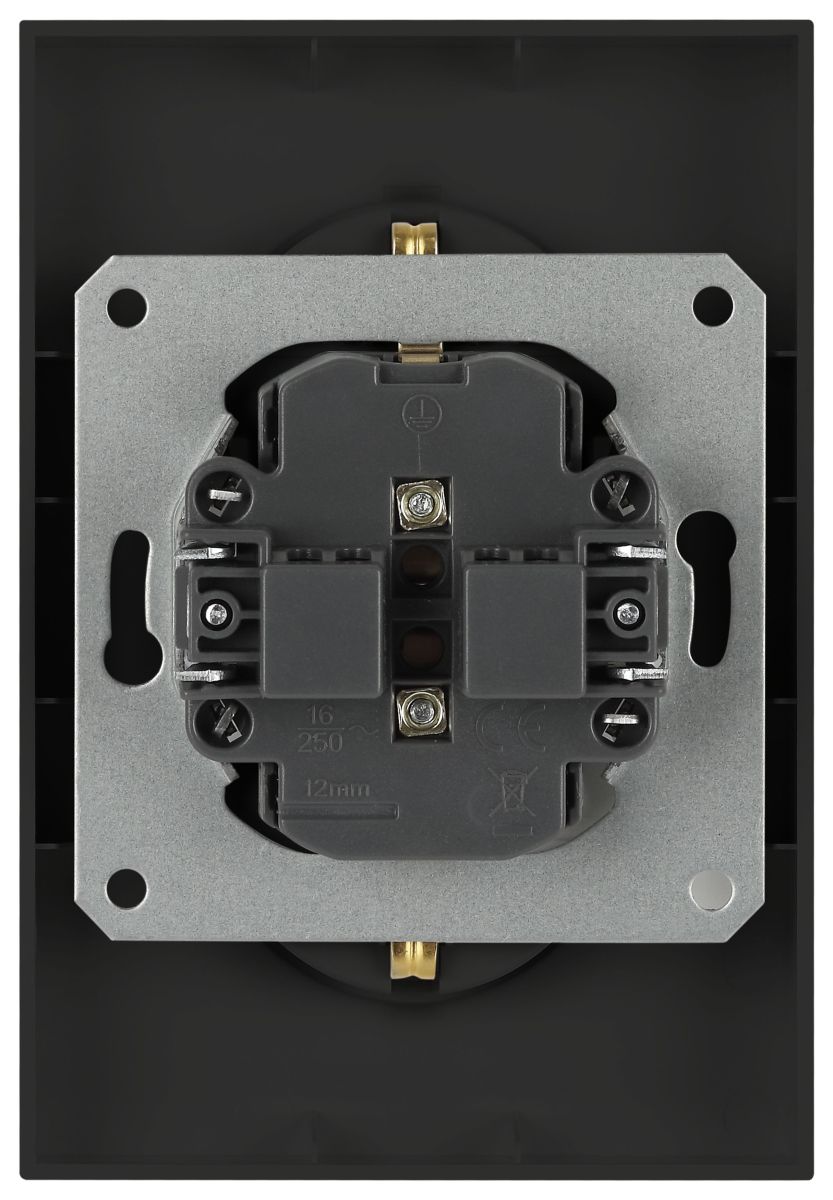 Розетка Эра Arktik 16-2105-05 двойная с заземлением 2X2P+E Schuko со шторками 16А-250В антрацит Б0070458