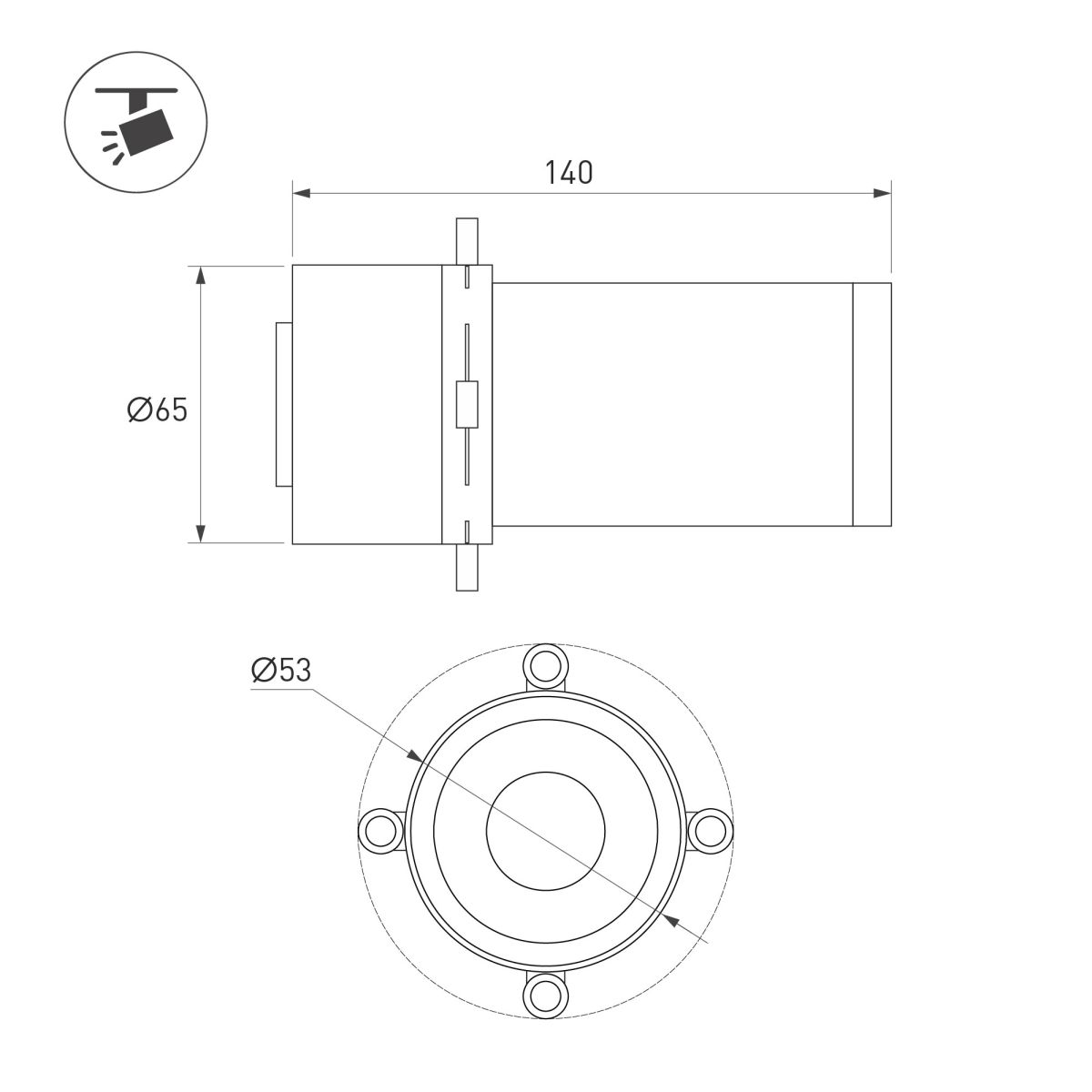 Насадка кадрирующая Arlight LGD-ARTIFACT-CROP-ZOOM-R65 (WH, 18-35 deg.) (Металл) 057116