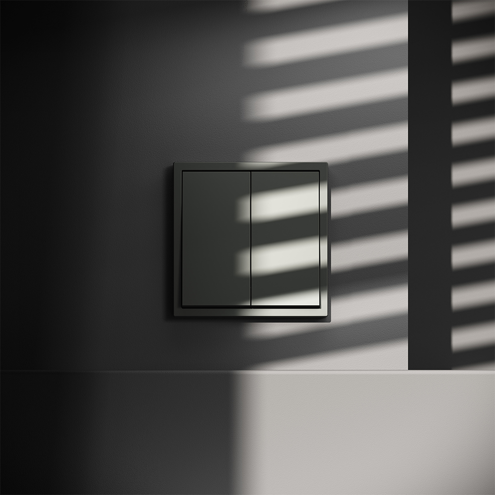 Выключатель двухклавишный Voltum S70 VLS020106 (титан)