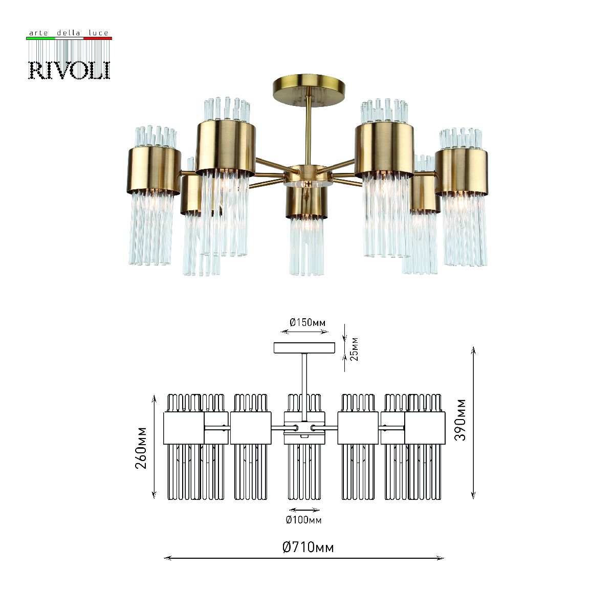 Люстра на штанге Rivoli Donna 3149-307 Б0055535