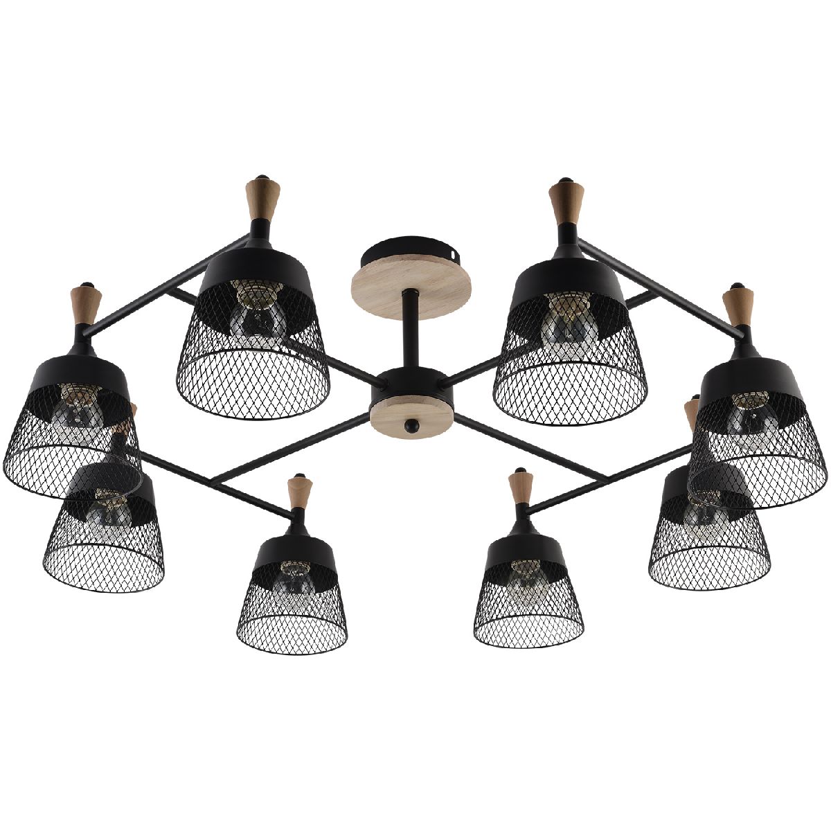 Люстра на штанге Reluce 01492-0.3-08 BK+WOOD