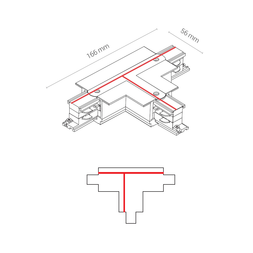 Коннектор T-образный правый 2 Nowodvorski Ctls Power 8681