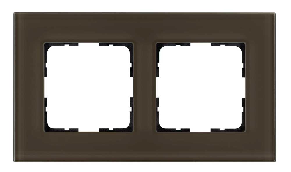 Рамка 2-постовая стекло цвет Каперсовый Jasmart G1002GT