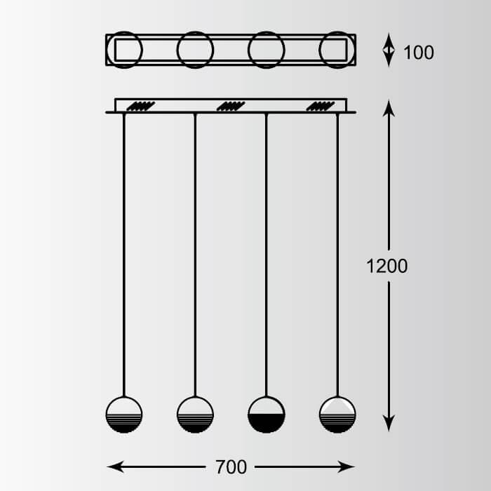 Подвесной светодиодный светильник Zumaline Doris MD1703-4A
