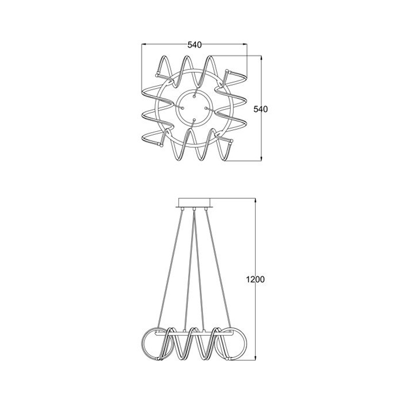 Подвесная люстра Zumaline SCROLL L171122B