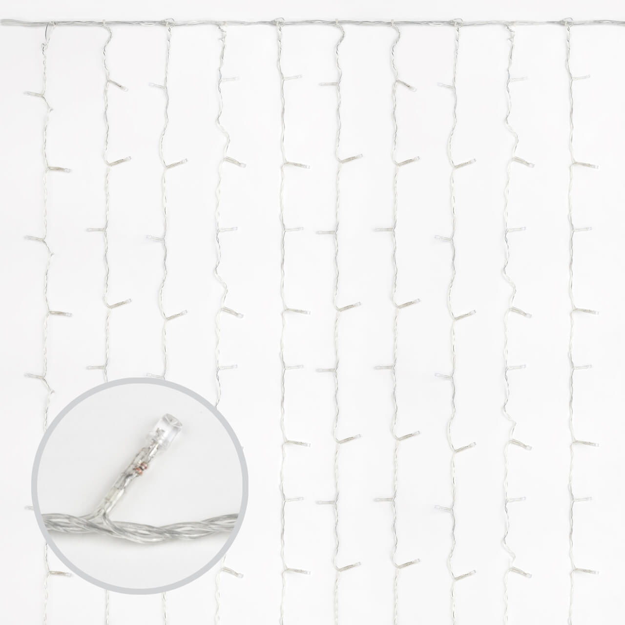 Уличная светодиодная гирлянда (UL-00003950) Uniel занавес теплый белый- белый ULD-C2030-240/TTK WarmWhite-White IP44